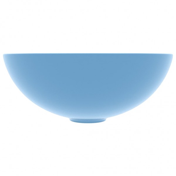 Lavabo de cuarto de baño redondo cerámica azul claro M 2