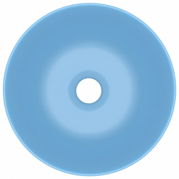 Lavabo de cuarto de baño redondo cerámica azul claro M 3