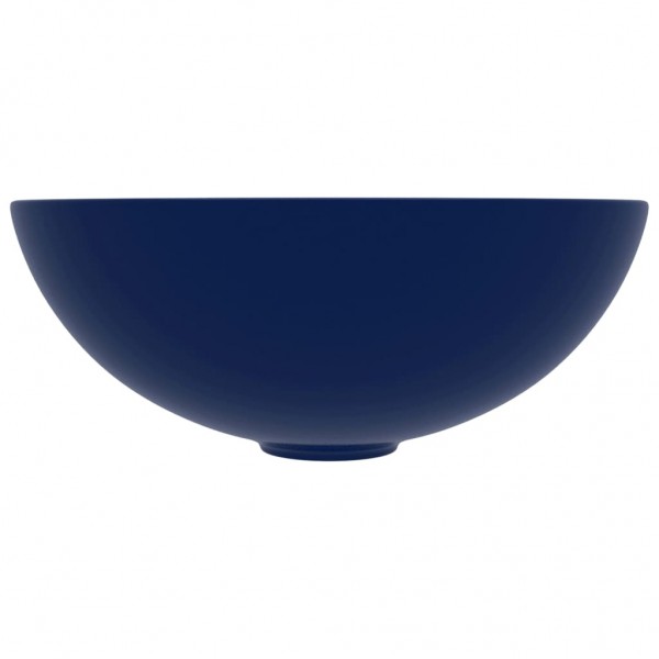 Lavabo de cuarto de baño redondo de cerámica azul oscuro M 3