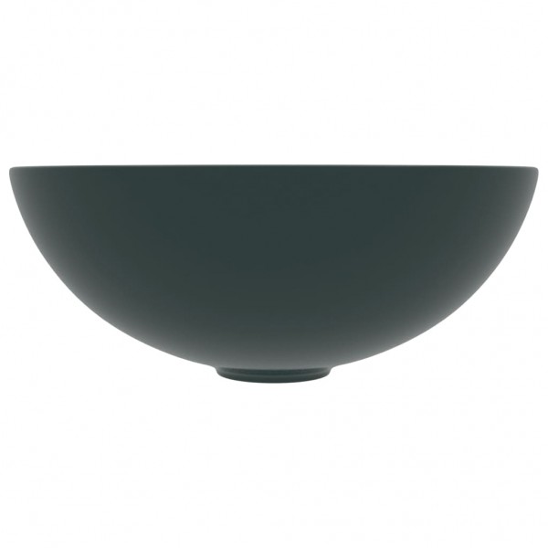 Lavabo de cuarto de baño redondo cerámica verde oscuro M 3