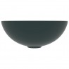 Lavabo de cuarto de baño redondo cerámica verde oscuro 3