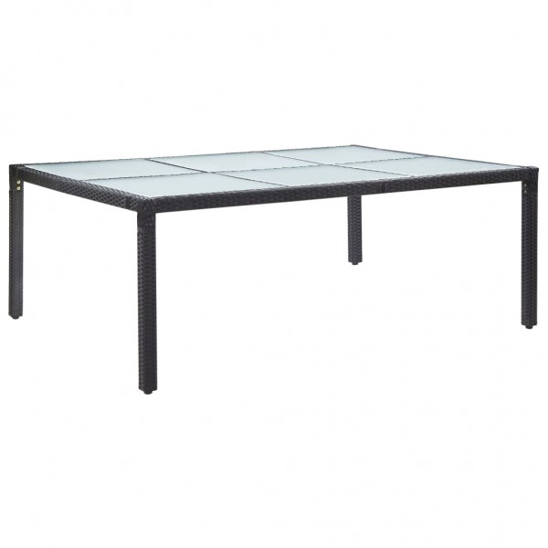 Mesa de comedor de jardín negro 200x150x74 cm ratán sintético D