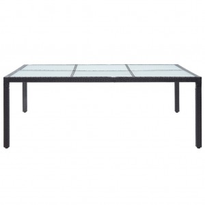 Mesa de jantar p/ exterior 200x150x74 cm vime PE preto H