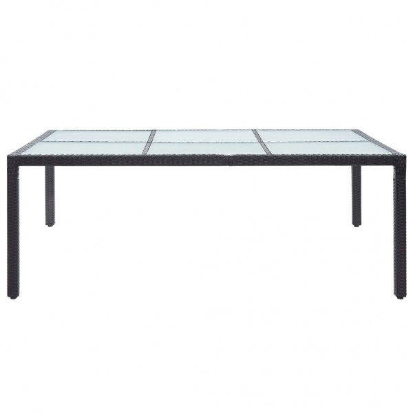 Mesa de comedor de jardín negro 200x150x74 cm ratán sintético M 2
