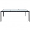 Mesa de comedor de jardín negro 200x150x74 cm ratán sintético 2