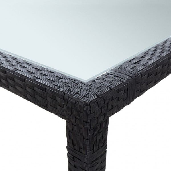 Mesa de comedor de jardín negro 200x150x74 cm ratán sintético M 3
