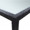 Mesa de comedor de jardín negro 200x150x74 cm ratán sintético 3
