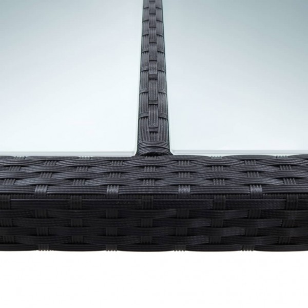 Mesa de jantar p/ exterior 200x150x74 cm vime PE preto M 4