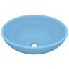 Lavabo de lujo ovalado cerámica azul claro mate 40x33 cm 2