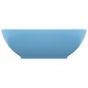 Lavatório luxuoso formato oval 40x33cm cerâmica azul-claro mate 3