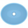 Lavatório luxuoso formato oval 40x33cm cerâmica azul-claro mate 4