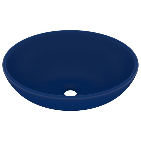 Lavatório luxuoso oval 40x33cm cerâmica azul-escuro mate M 2