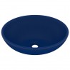 Lavatório luxuoso oval 40x33cm cerâmica azul-escuro mate 2