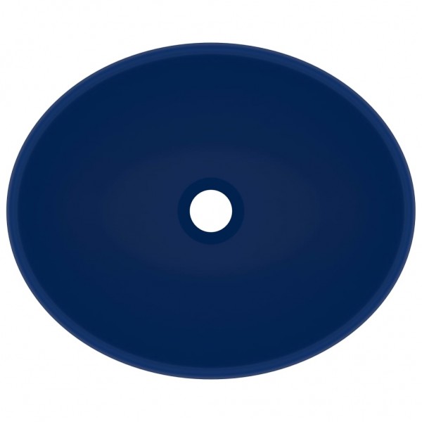 Lavabo de lujo ovalado cerámica azul oscuro mate 40x33 cm M 4
