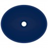 Lavatório luxuoso oval 40x33cm cerâmica azul-escuro mate 4