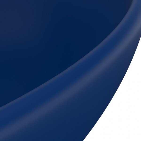 Lavatório luxuoso oval 40x33cm cerâmica azul-escuro mate M 5