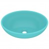Lavabo de lujo ovalado cerámica verde claro mate 40x33 cm 2