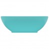 Lavatório luxuoso oval 40x33cm cerâmica verde-claro mate 3