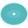 Lavatório luxuoso oval 40x33cm cerâmica verde-claro mate 4