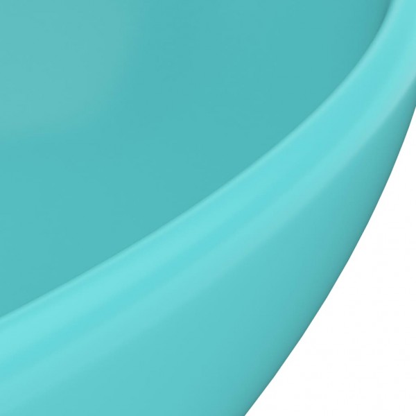 Lavatório luxuoso oval 40x33cm cerâmica verde-claro mate M 5