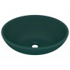 Lavabo de lujo ovalado cerámica verde oscuro mate 40x33 cm 2