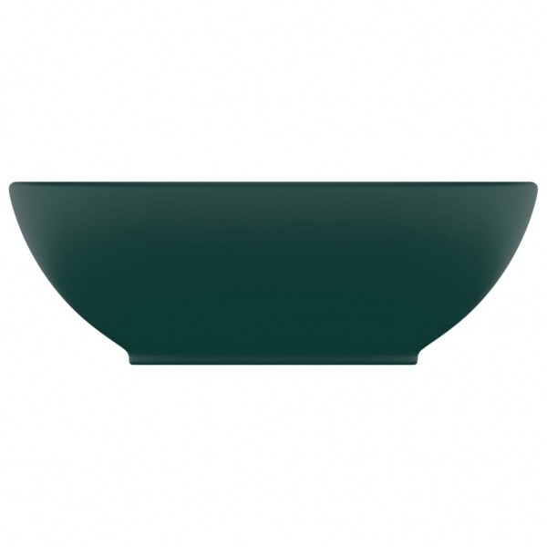 Lavatório luxuoso oval 40x33cm cerâmica verde-escuro mate M 3