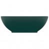 Lavabo de lujo ovalado cerámica verde oscuro mate 40x33 cm 3
