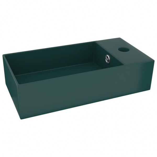 Lavabo con rebosadero cerámica verde oscuro M 2