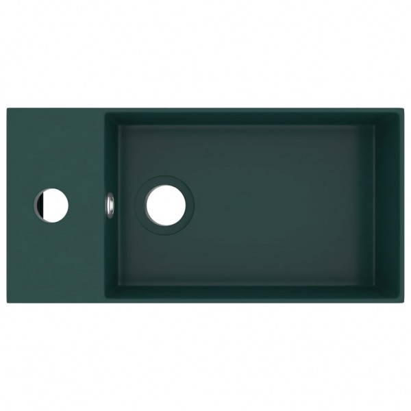 Lavabo con rebosadero cerámica verde oscuro M 3