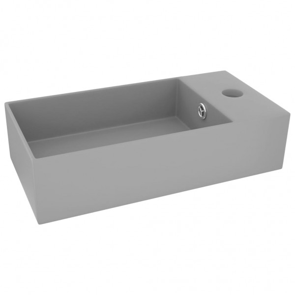 Lavabo con rebosadero cerámica gris claro M 2