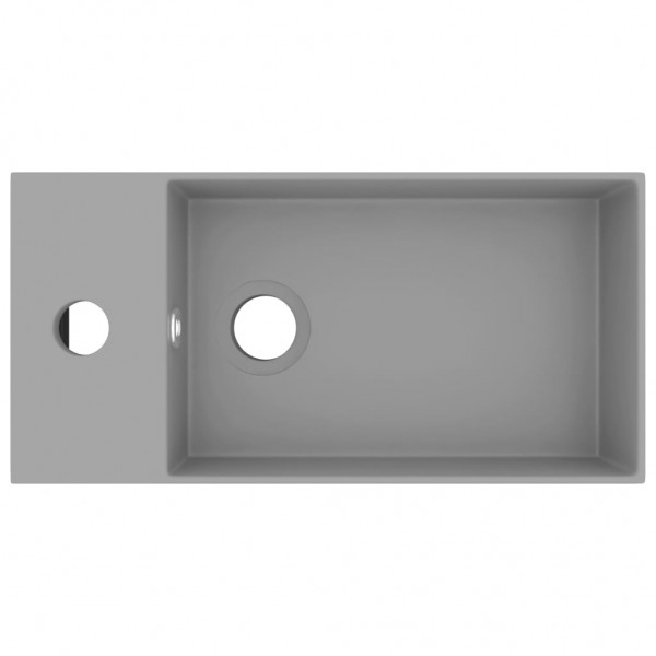 Lavabo con rebosadero cerámica gris claro M 3