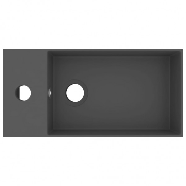 Lavabo con rebosadero cerámica gris oscuro M 3