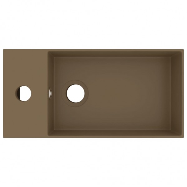 Lavatório WC c/ extravasamento cerâmica creme mate M 3