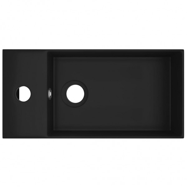 Lavatório WC c/ extravasamento cerâmica preto mate M 3