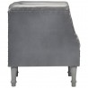 Sillón diseño de cubo cuero de cabra auténtico gris 4