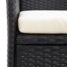 Banco de jardim 2 lugares com mesa centro 143 cm vime PE preto 5