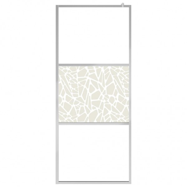 Divisória de chuveiro 100x195 cm vidro ESG design pedras M 3