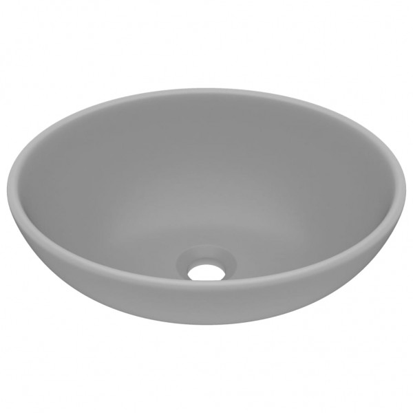Lavabo de lujo ovalado cerámica gris claro mate 40x33 cm D