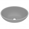 Lavatório luxuoso oval 40x33cm cerâmica cinzento-claro mate 1