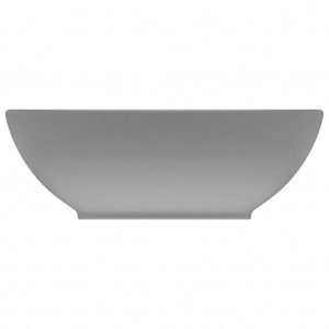 Lavatório luxuoso oval 40x33cm cerâmica cinzento-claro mate H