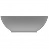Lavabo de lujo ovalado cerámica gris claro mate 40x33 cm 2