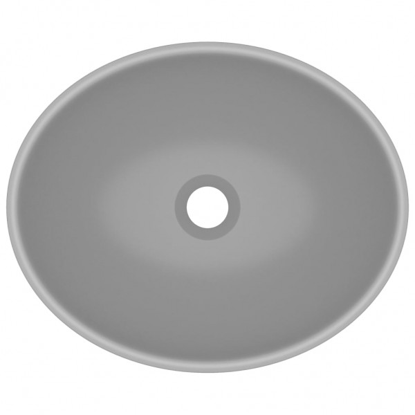 Lavabo de lujo ovalado cerámica gris claro mate 40x33 cm M 3