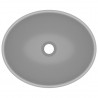 Lavabo de lujo ovalado cerámica gris claro mate 40x33 cm 3