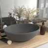 Lavabo de lujo ovalado cerámica gris oscuro mate 40x33 cm 1