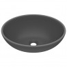 Lavabo de lujo ovalado cerámica gris oscuro mate 40x33 cm 2