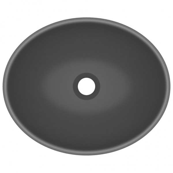 Lavabo de lujo ovalado cerámica gris oscuro mate 40x33 cm M 4