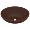 Lavabo de lujo ovalado cerámica marrón oscuro mate 40x33 cm 2