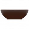 Lavatório luxuoso oval 40x33cm cerâmica castanho-escuro mate 3