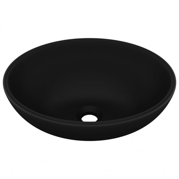 Lavabo de lujo ovalado cerámica negro mate 40x33 cm M 2