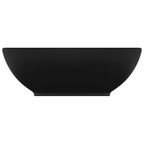 Lavatório luxuoso formato oval 40x33 cm cerâmica preto mate M 3